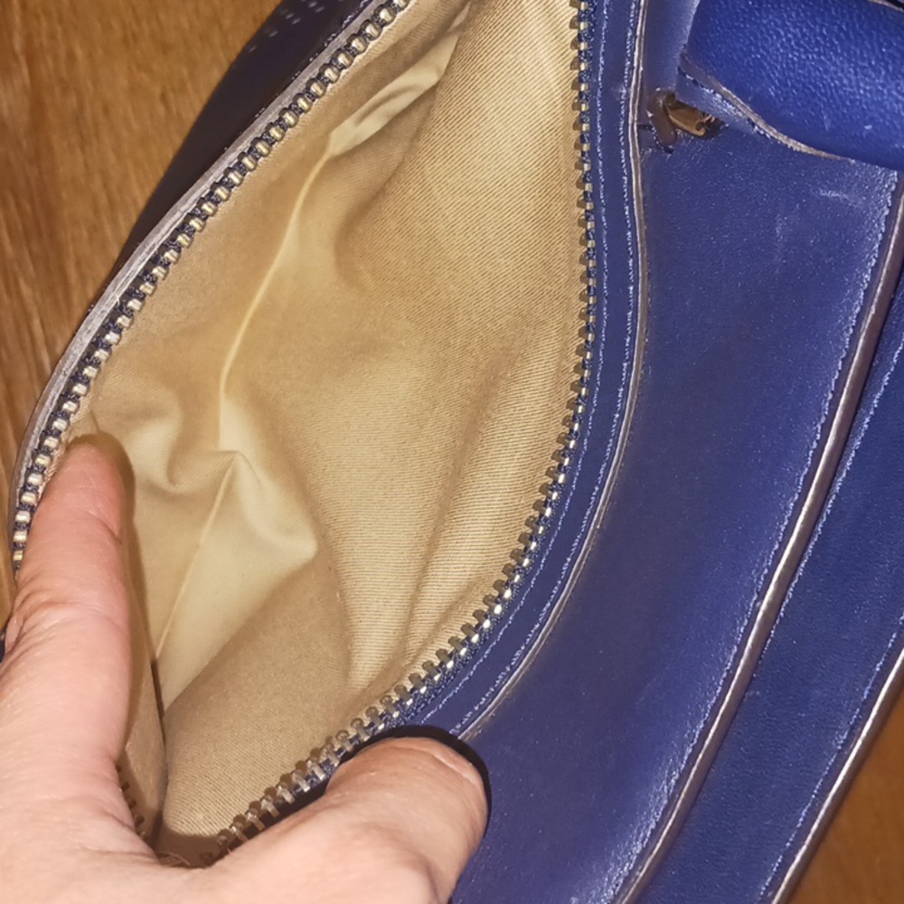 Coach Y2k Legacy Carryall Navy Blue Tote Bag with Yellow Accents/tassels - Picture 15 of 15